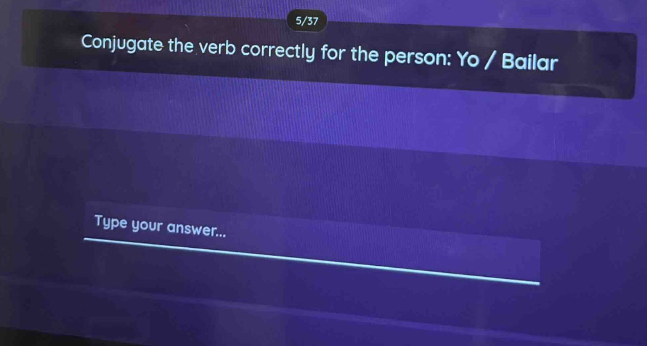 conjugate the verb correctly for the person: yo / bailar