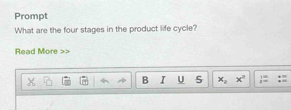 prompt\nwhat are the four stages in the product life cycle?\nread more >>