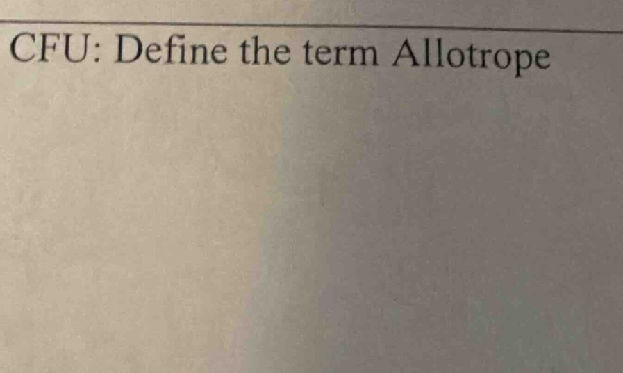 cfu: define the term allotrope