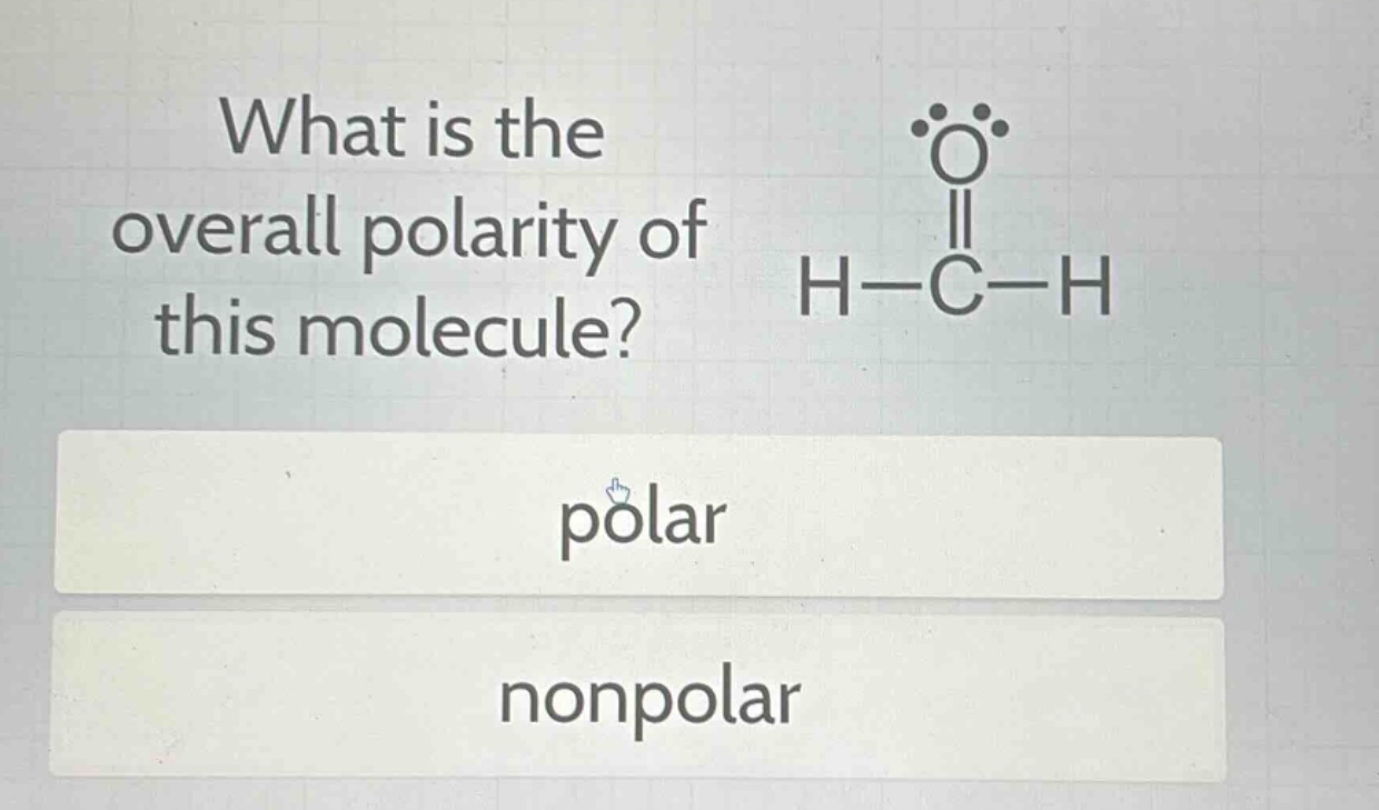 what is the overall polarity of this molecule? polar nonpolar