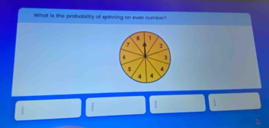what is the probability of spinning an even number?