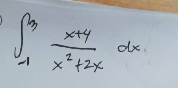 $int_{-1}^{3}\frac{x + 4}{x^{2}+2x}dx$