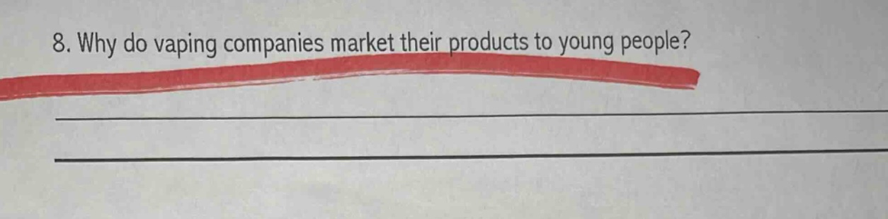 8. why do vaping companies market their products to young people?