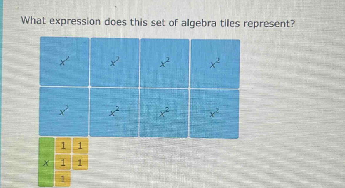 what expression does this set of algebra tiles represent?