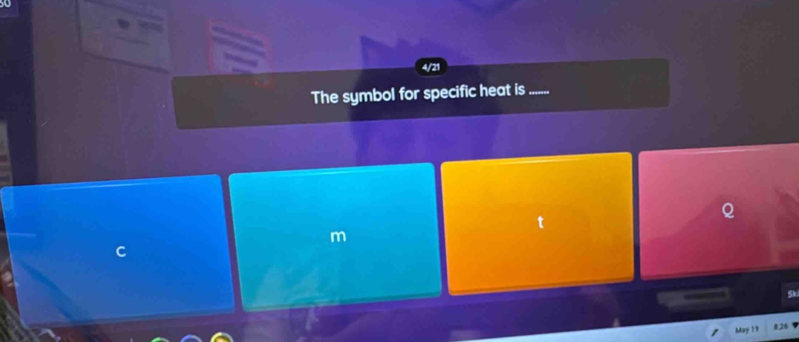 the symbol for specific heat is ......