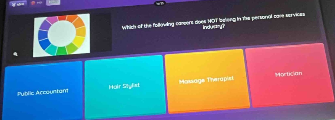 which of the following careers does not belong in the personal care services industry? public accountant hair stylist massage therapist mortician