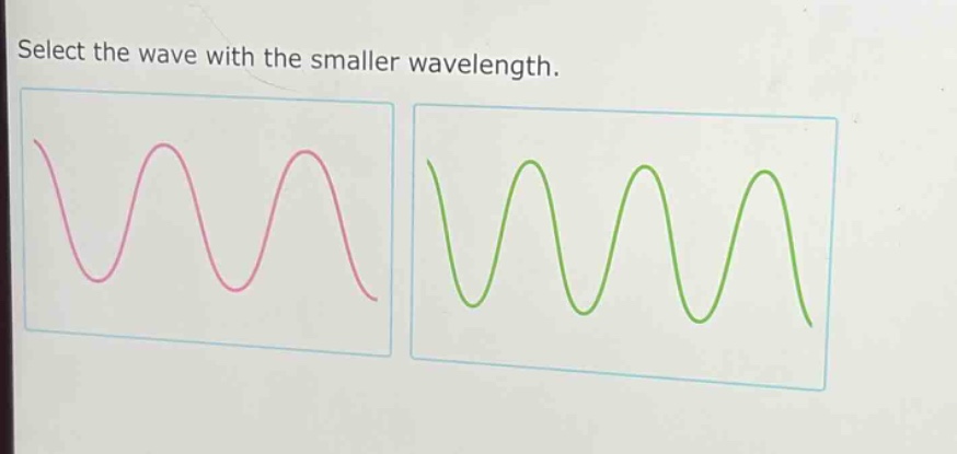select the wave with the smaller wavelength.