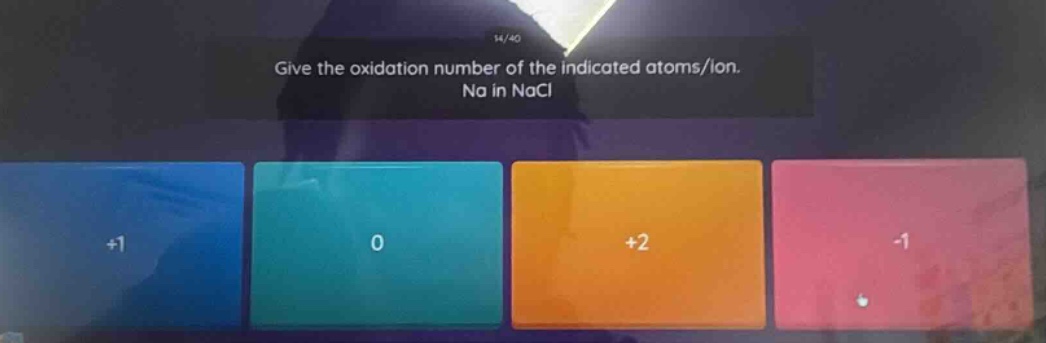 give the oxidation number of the indicated atoms/ion. na in nacl