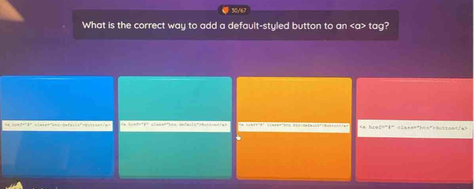 what is the correct way to add a default - styled button to an <a> tag?