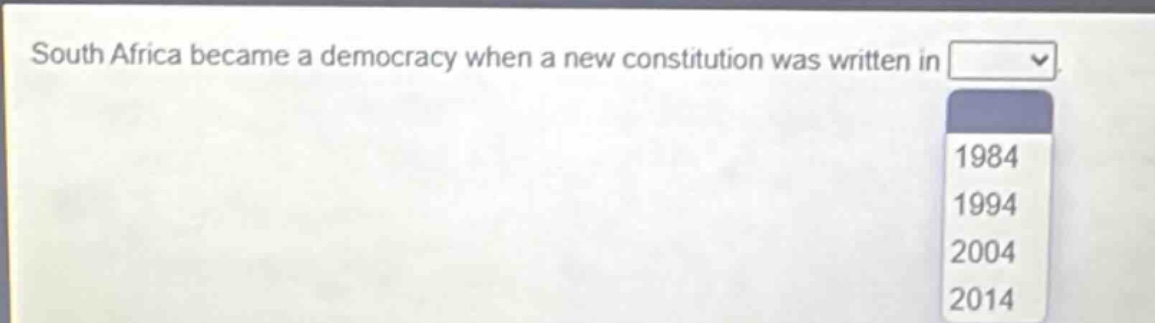 south africa became a democracy when a new constitution was written in