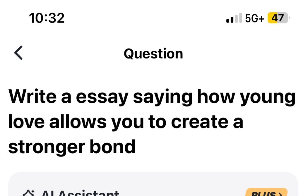 write a essay saying how young love allows you to create a stronger bond