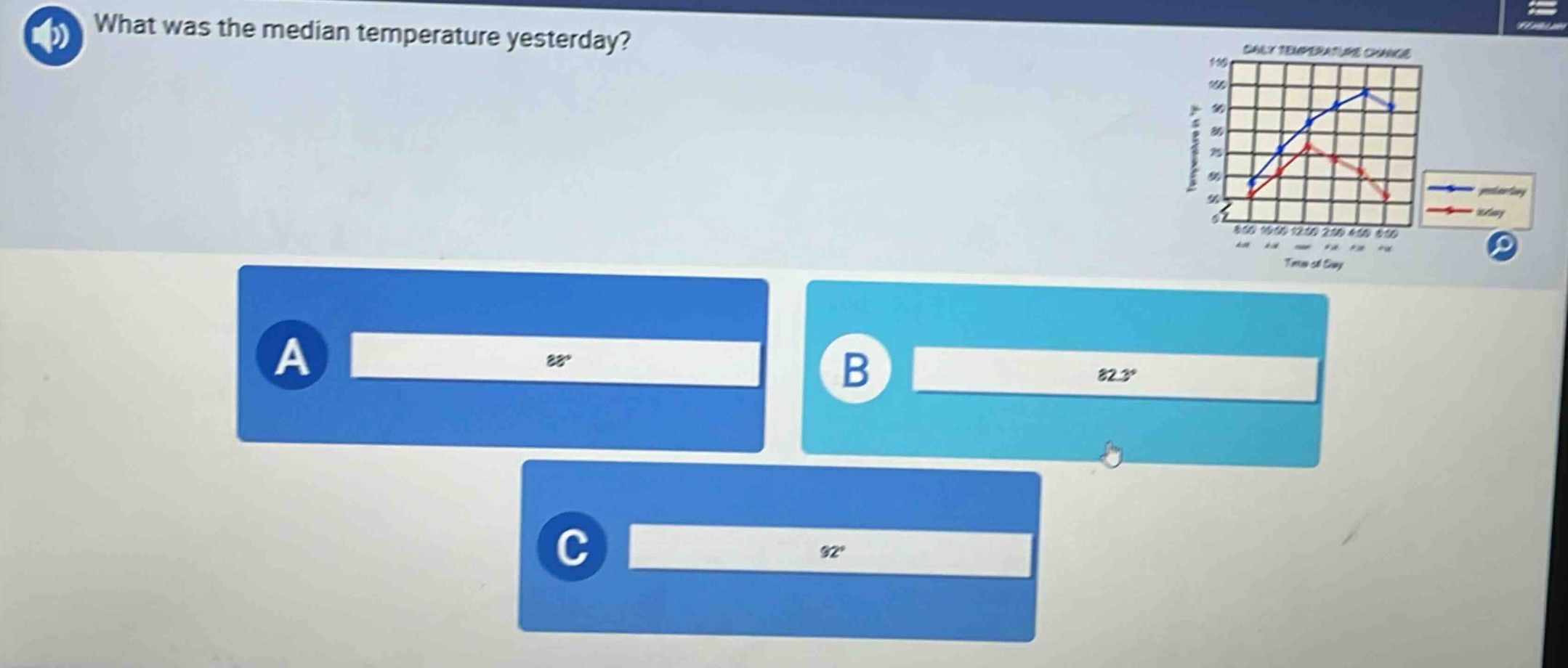 what was the median temperature yesterday?