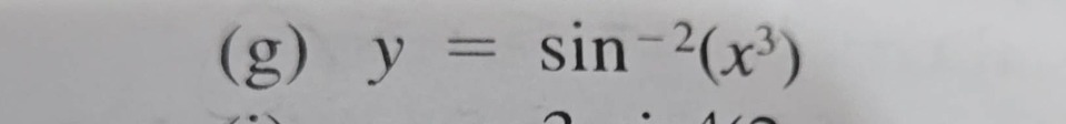 (g) $y = \\sin^{-2}(x^{3})$