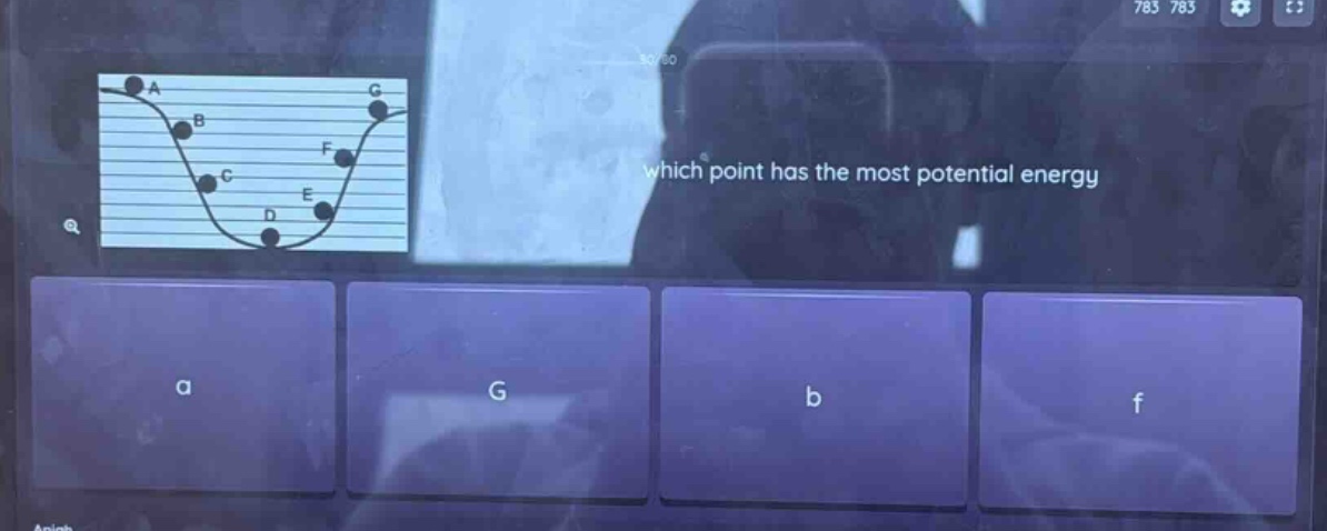 which point has the most potential energy
