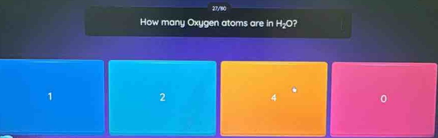 how many oxygen atoms are in h₂o?