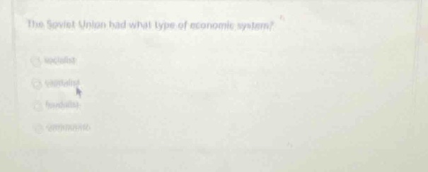 the soviet union had what type of economic system? socialist capitalist feudalist communist