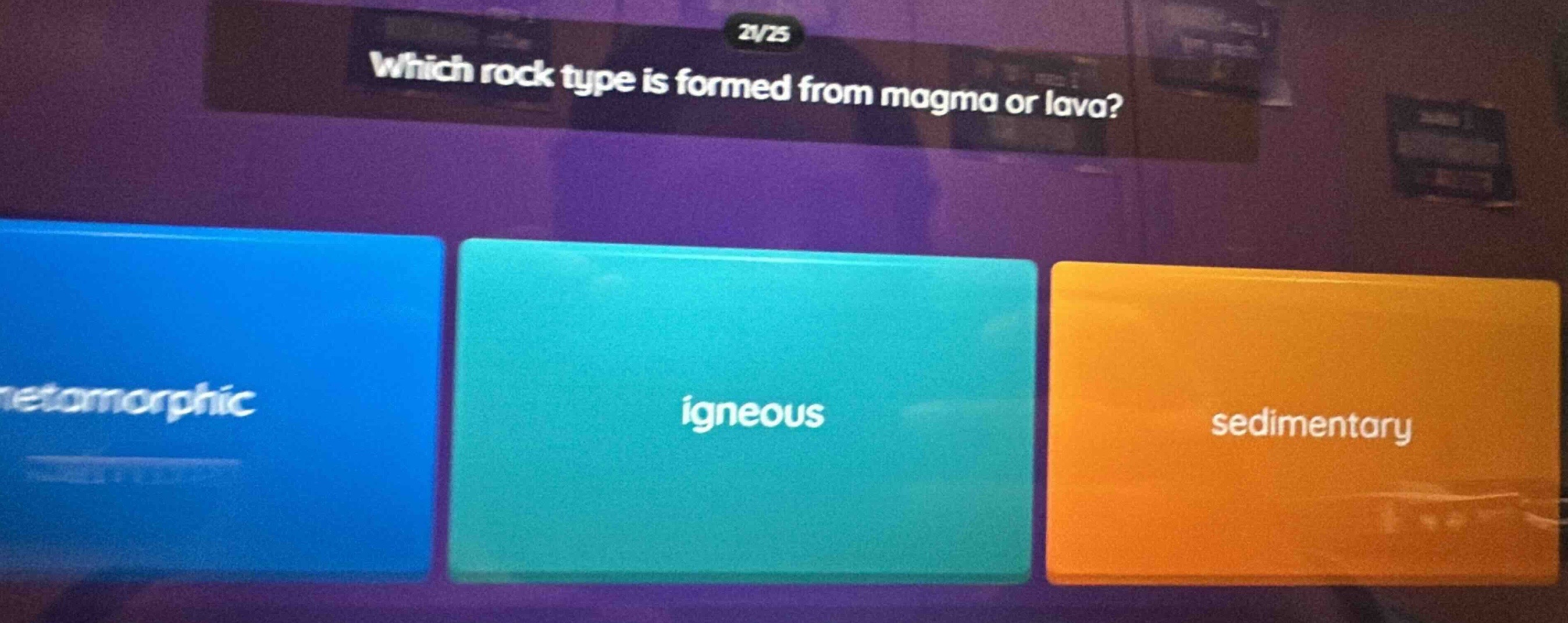 which rock type is formed from magma or lava? metamorphic igneous sedimentary
