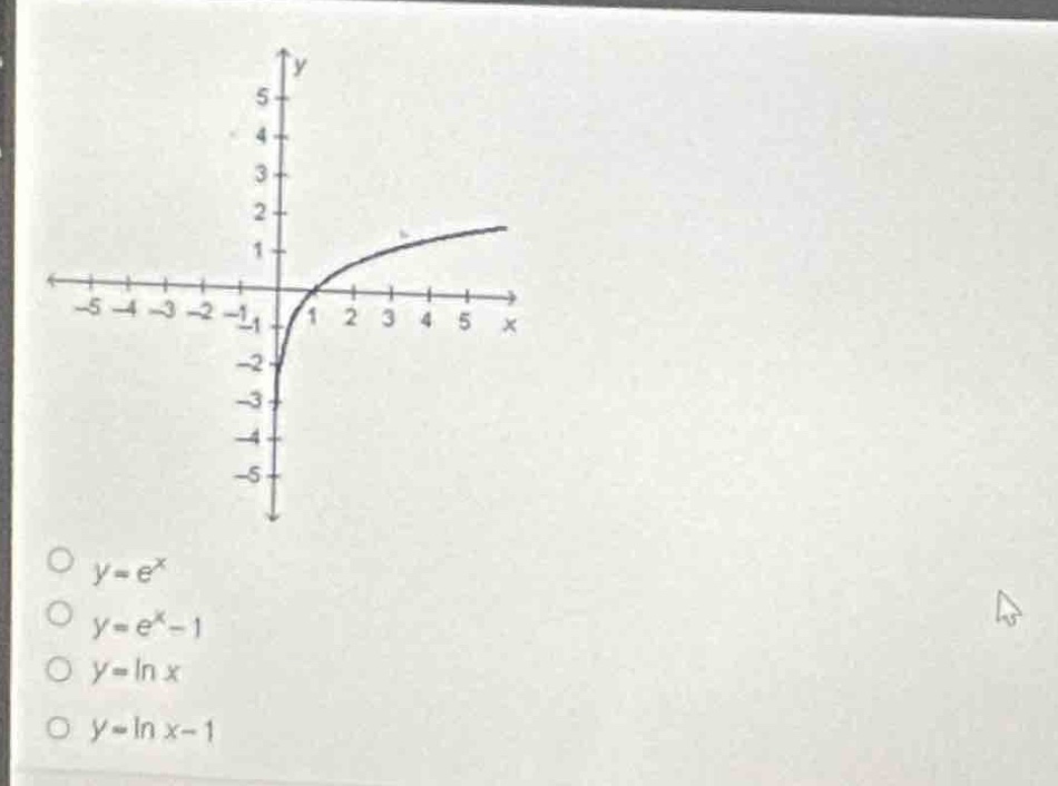 o y = e^x o y = e^x - 1 o y = ln x o y = ln x - 1