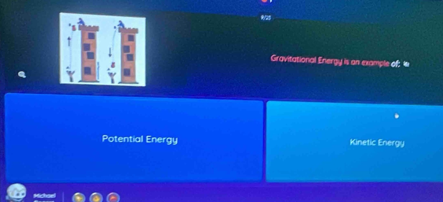 gravitational energy is an example of: potential energy kinetic energy