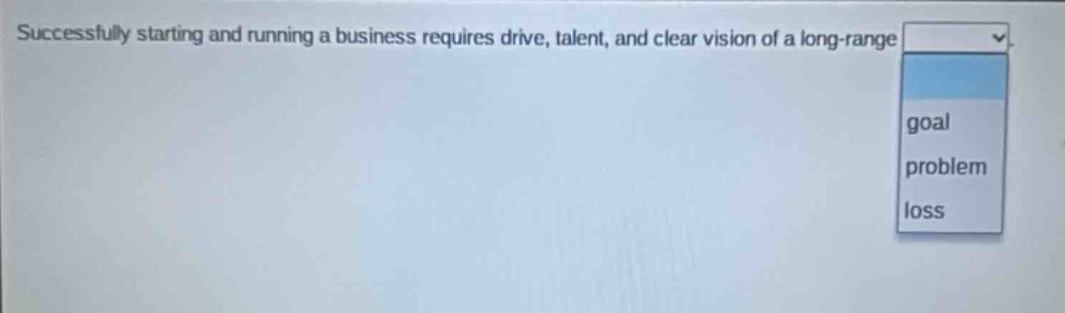 successfully starting and running a business requires drive, talent, and clear vision of a long - range