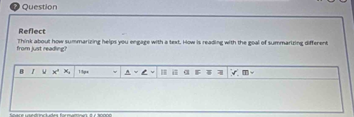 question\nreflect\nthink about how summarizing helps you engage with a text. how is reading with the goal of summarizing different from just reading?