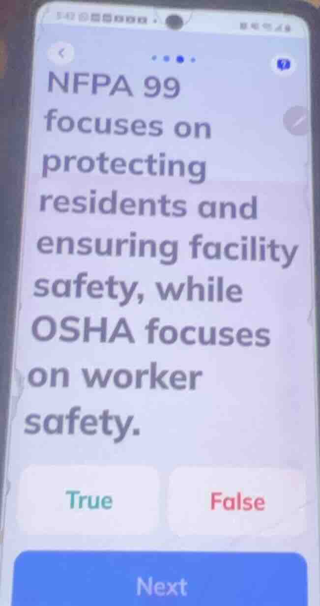 nfpa 99 focuses on protecting residents and ensuring facility safety, w…