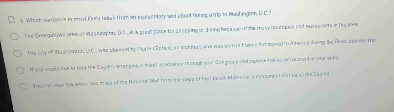 5. which sentence is most likely taken from an explanatory text about t…