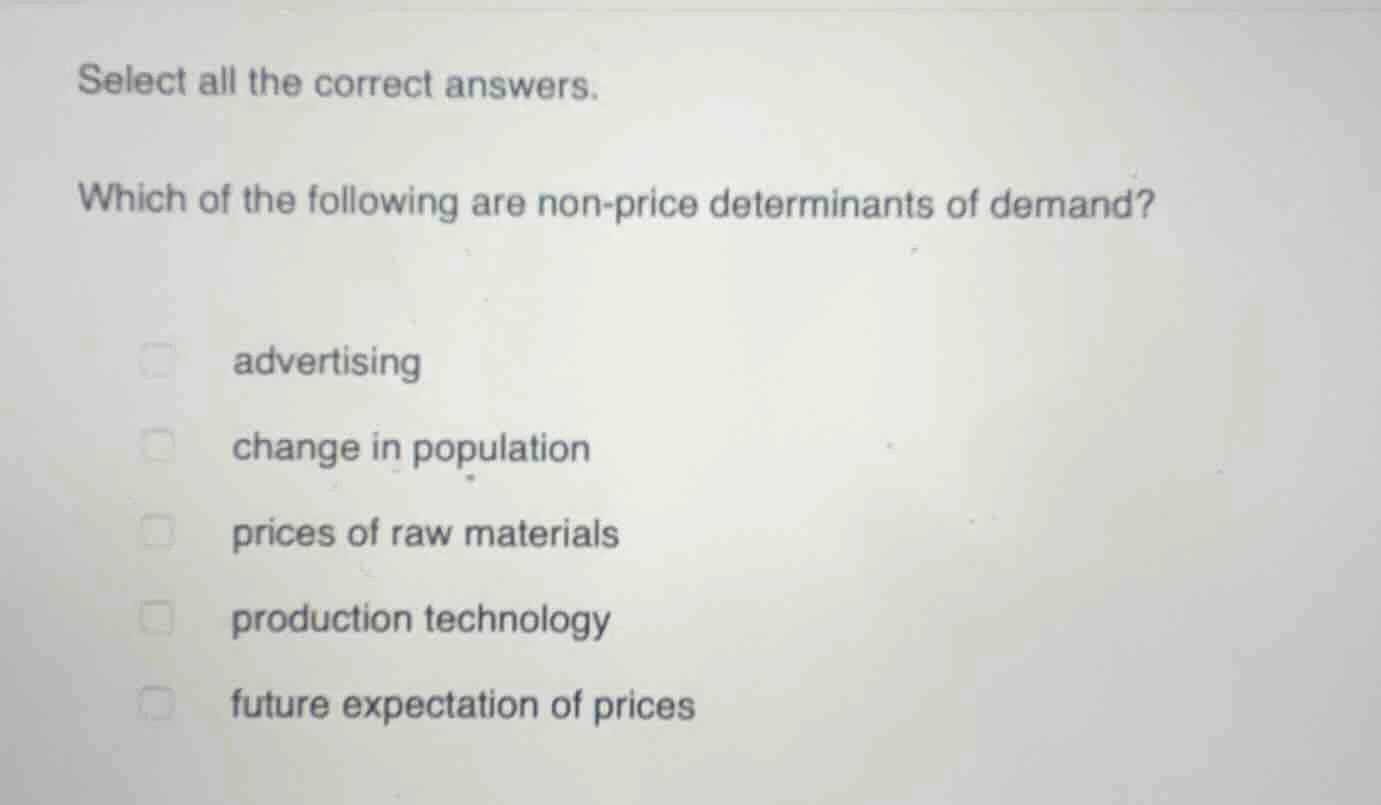 select all the correct answers. which of the following are non - price …