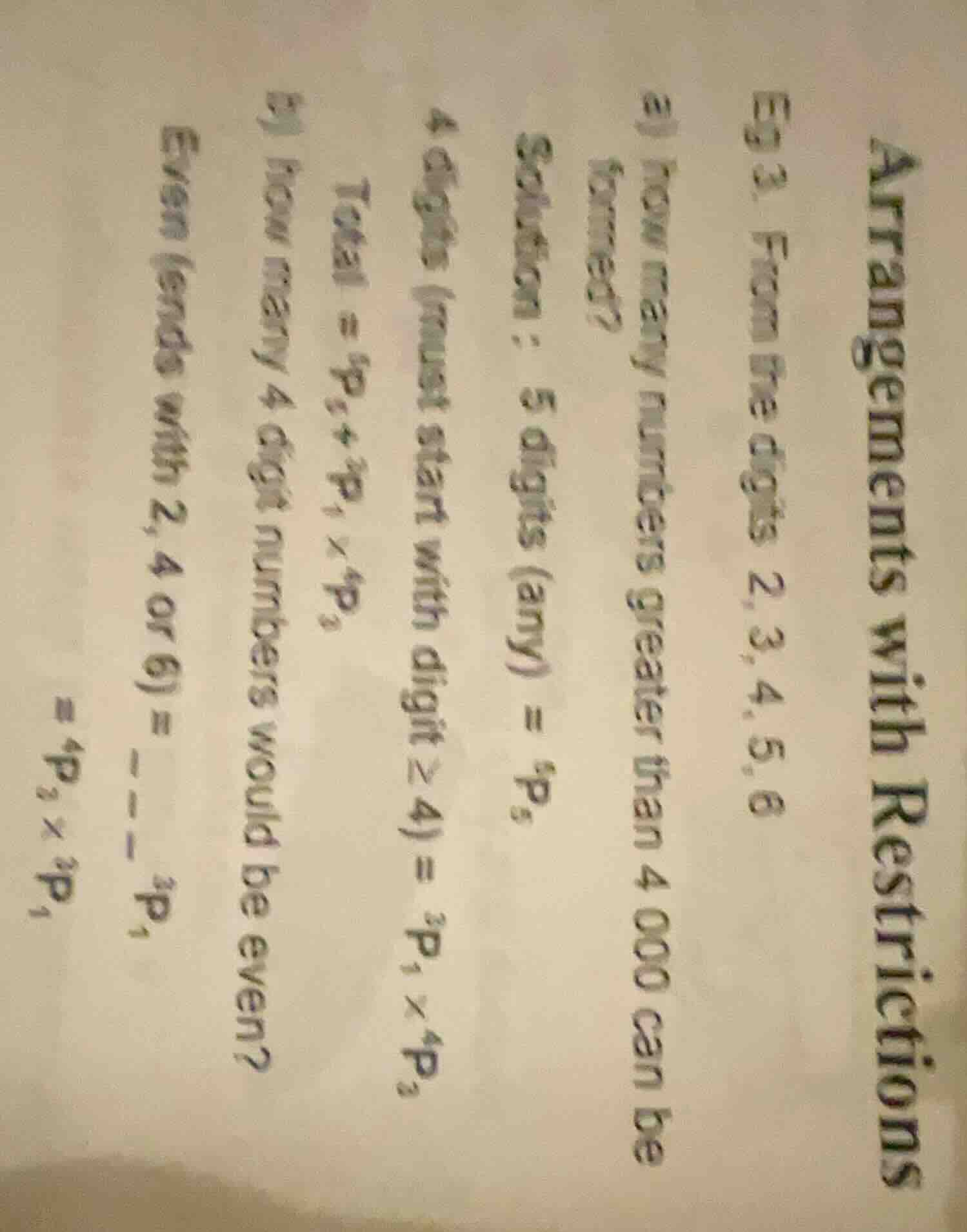 arrangements with restrictions eg 3. from the digits 2, 3, 4, 5, 6 a) h…