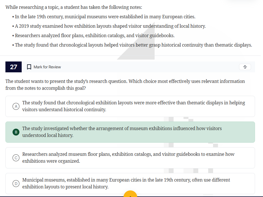 while researching a topic, a student has taken the following notes: - i…
