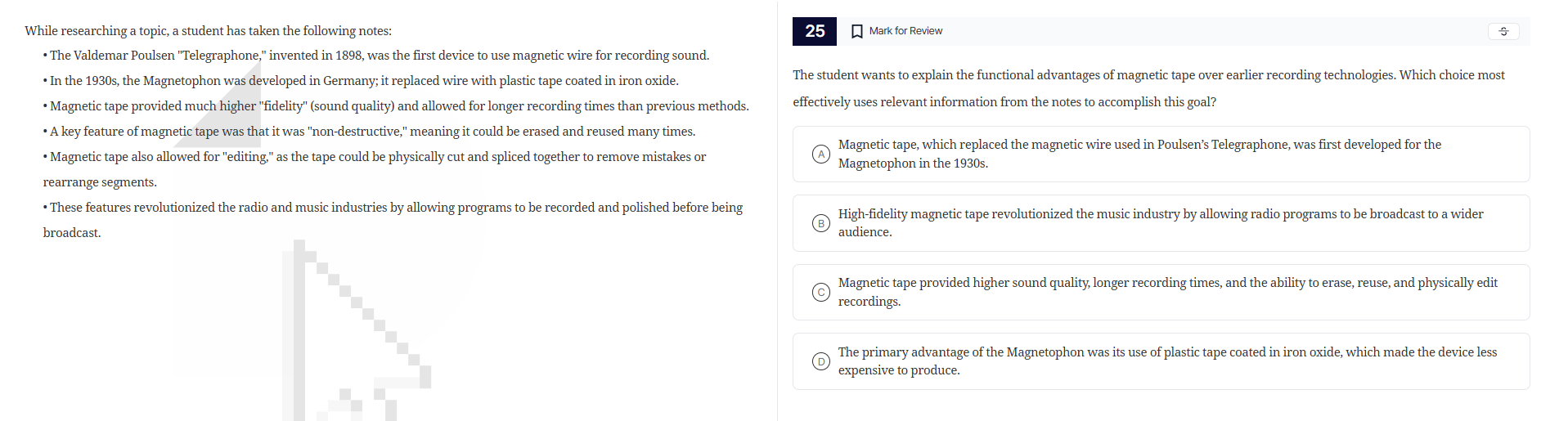 while researching a topic, a student has taken the following notes: • t…
