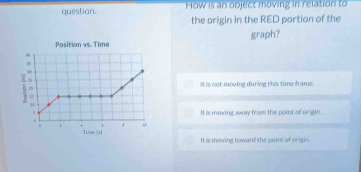 question. position vs. time how is an object moving in relation to the …