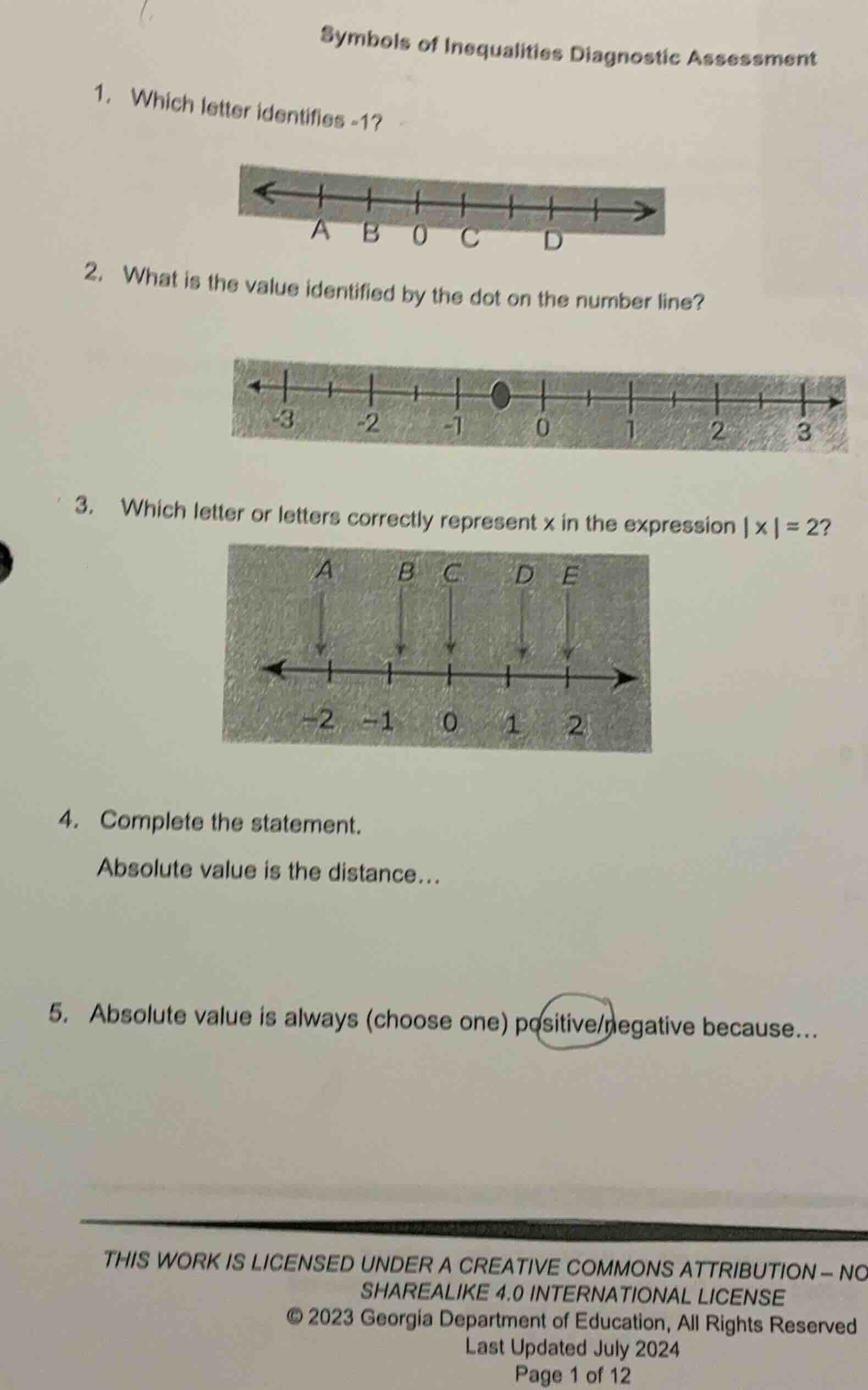 symbols of inequalities diagnostic assessment 1. which letter identifie…