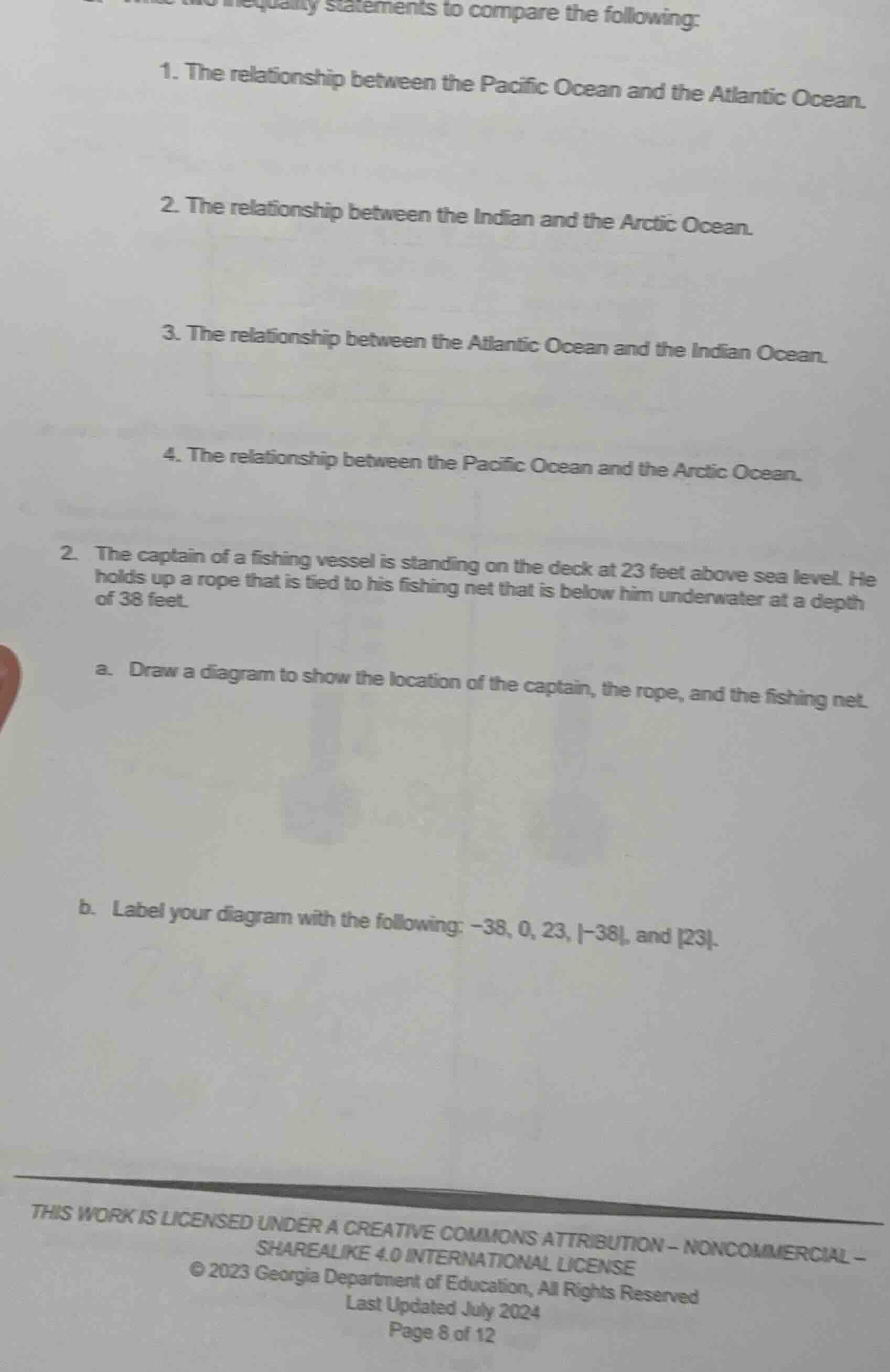 write two inequality statements to compare the following: 1. the relati…