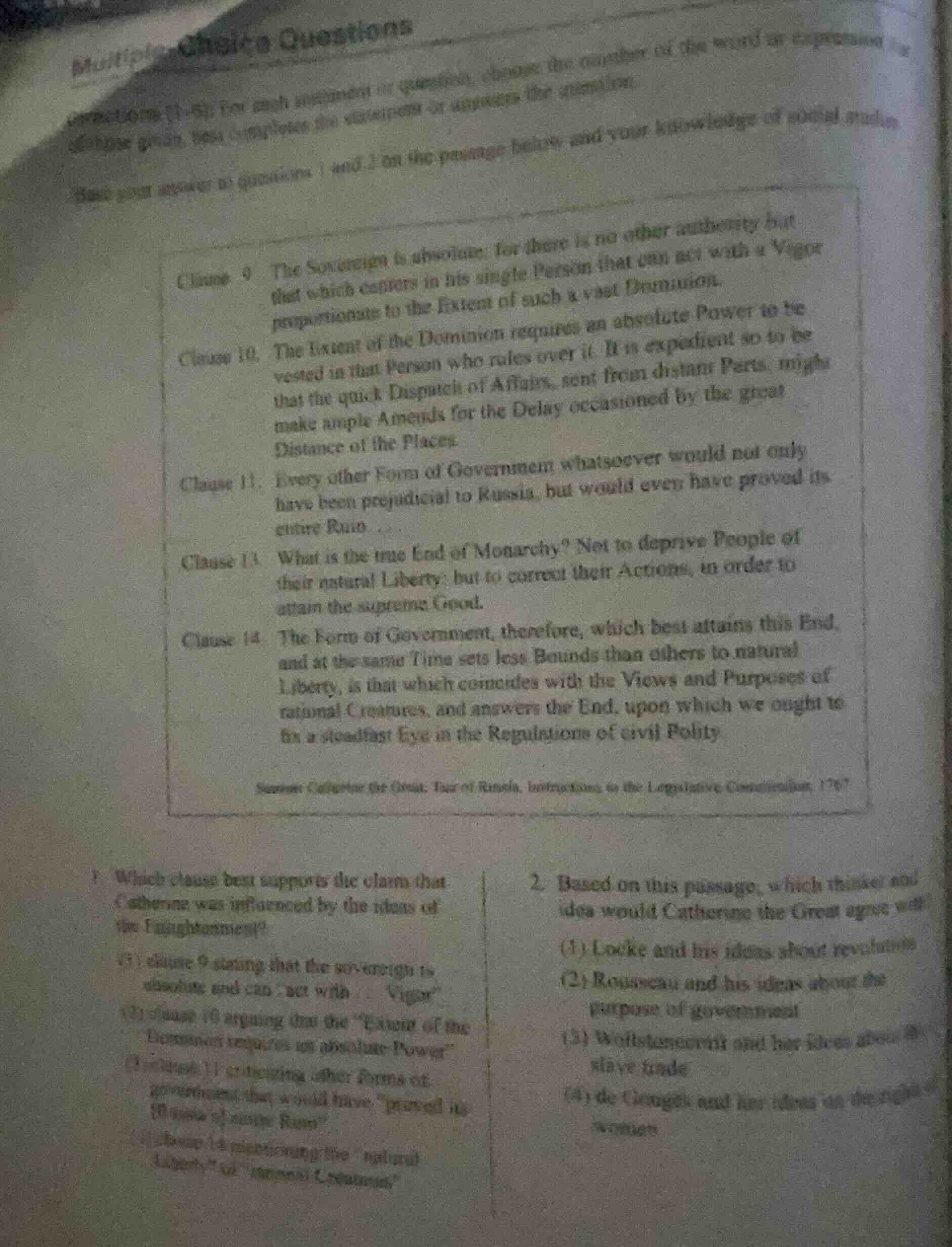 multiple - choice questions questions (1 - 5): for each statement or qu…