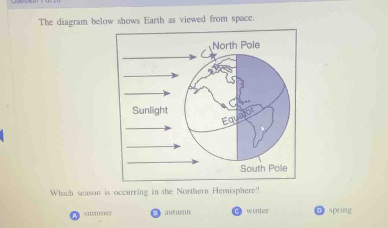 the diagram below shows earth as viewed from space. diagram of earth wi…