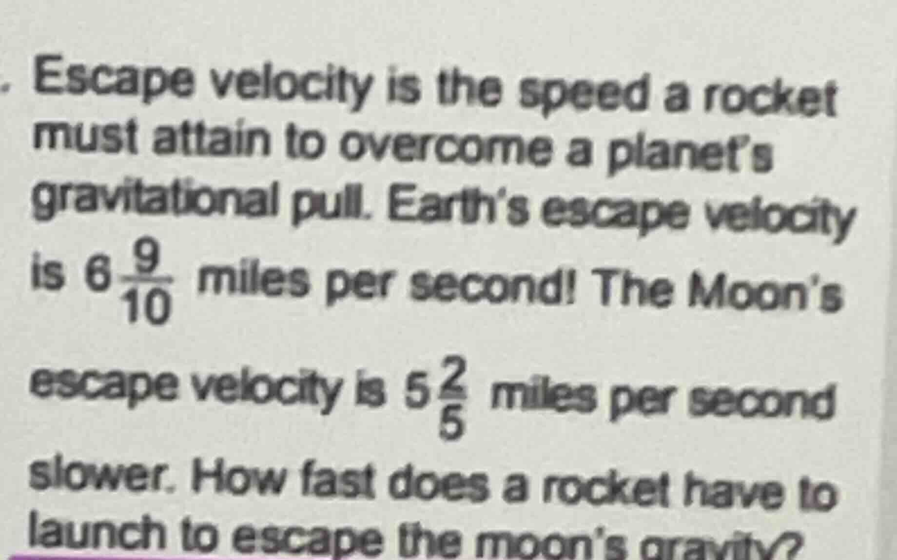 escape velocity is the speed a rocket must attain to overcome a planet’…