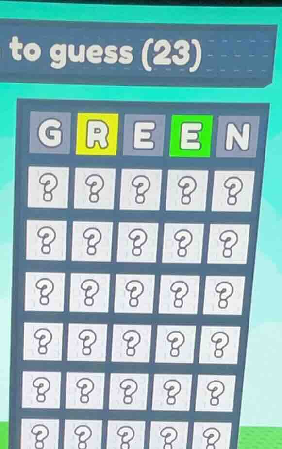 to guess (23) green ????????????????????????????????????????