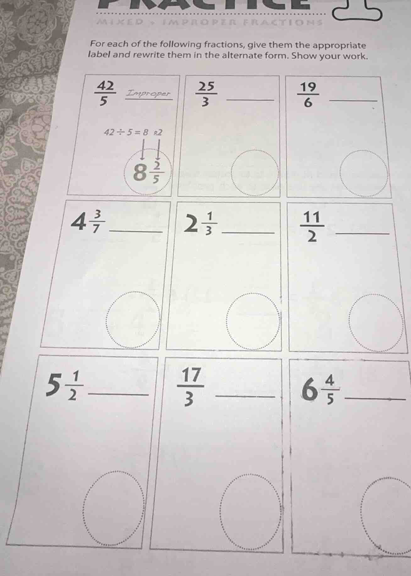 for each of the following fractions, give them the appropriate label an…