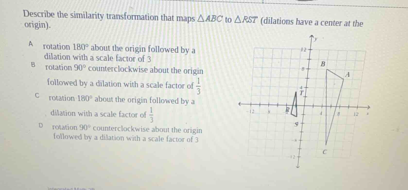 describe the similarity transformation that maps $\\triangle abc$ to $\…