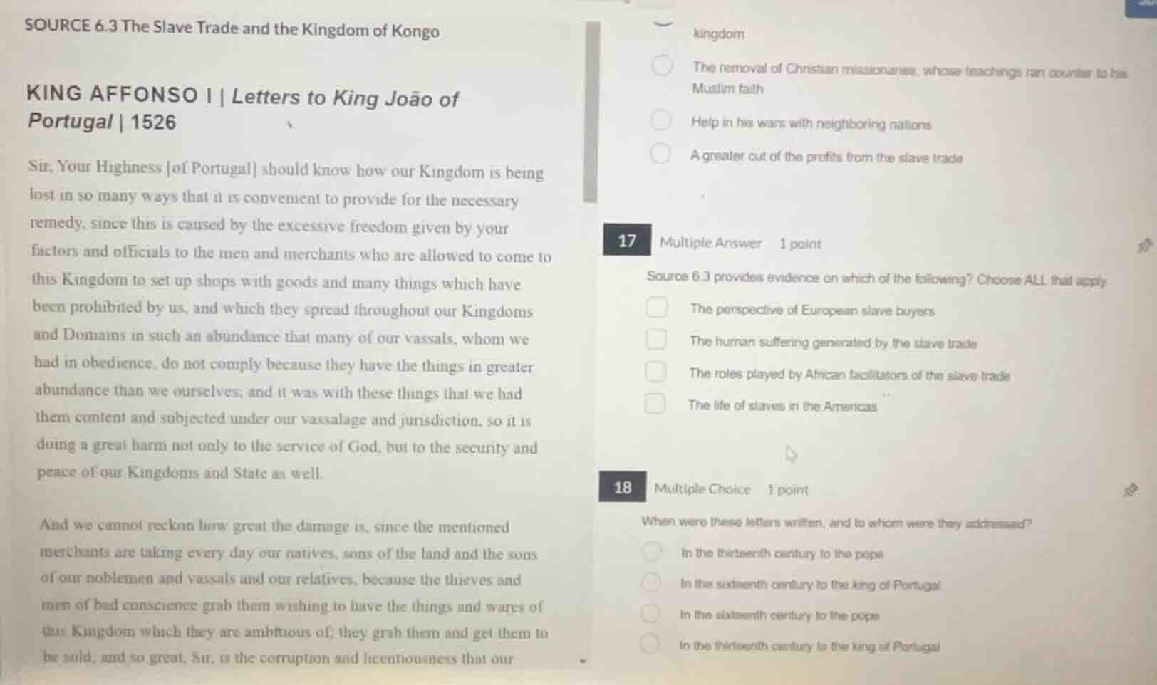 source 6.3 the slave trade and the kingdom of kongo king affonso i | le…