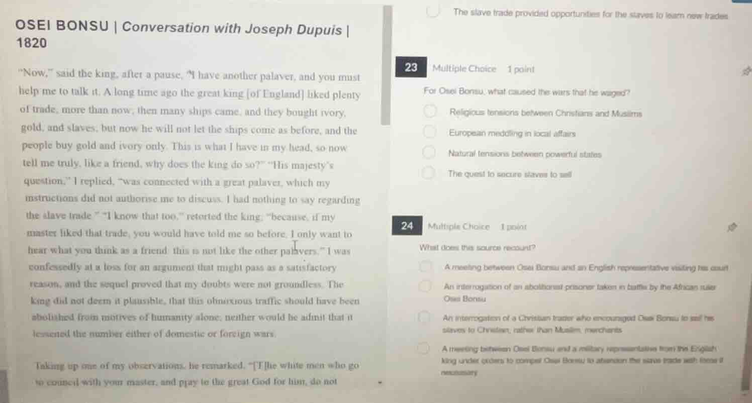 osei bonsu | conversation with joseph dupuis | 1820 ow,\ said the king,…