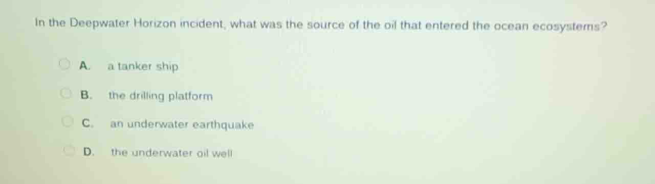 in the deepwater horizon incident, what was the source of the oil that …