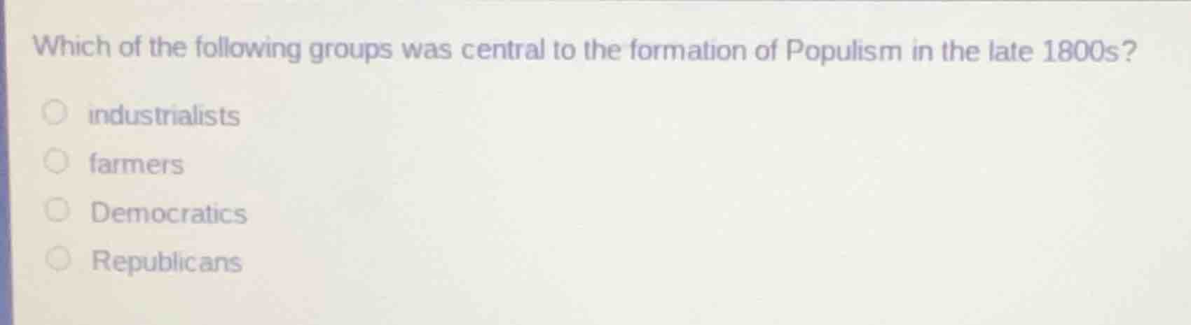 which of the following groups was central to the formation of populism …