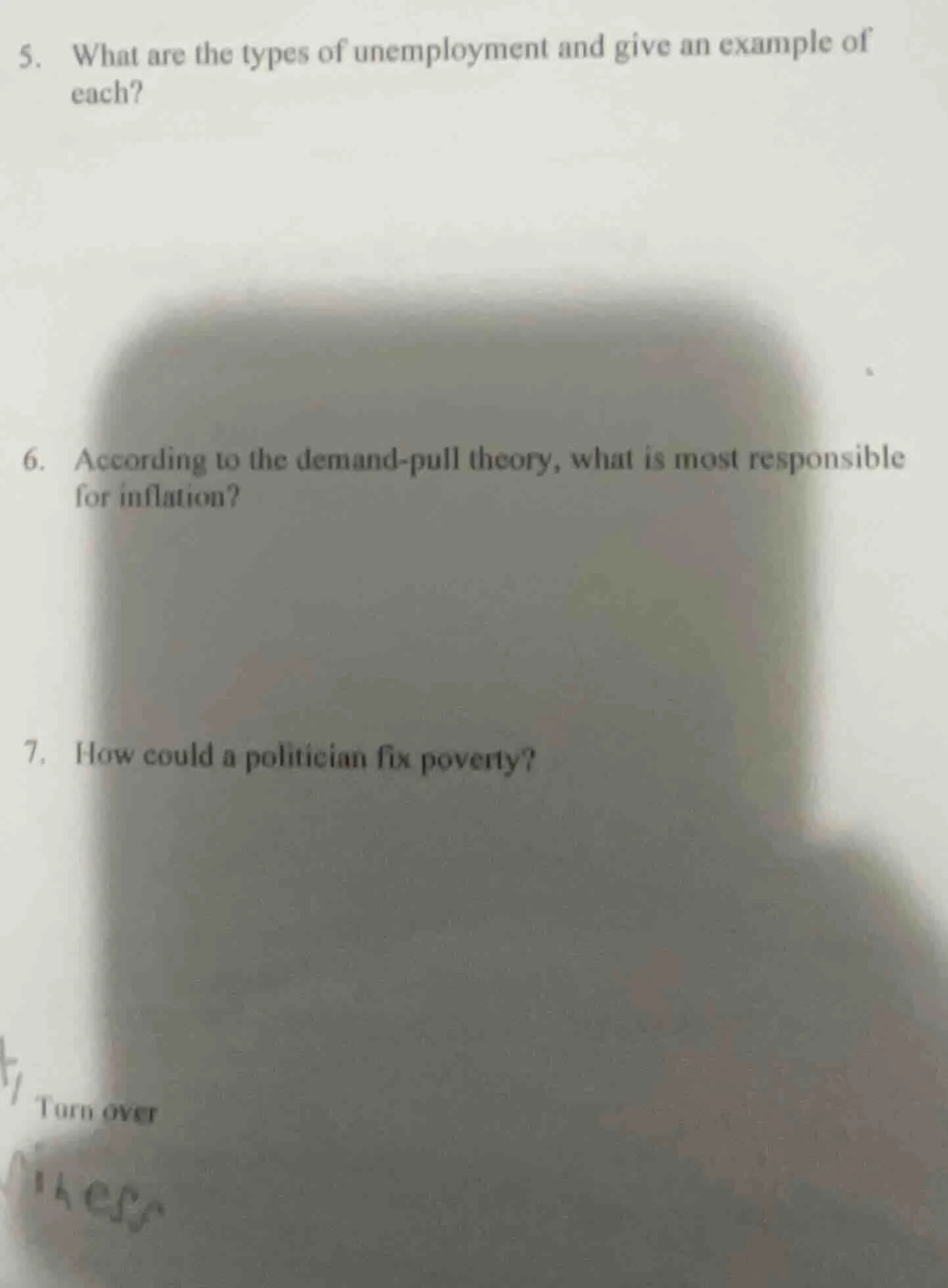 5. what are the types of unemployment and give an example of each? 6. a…