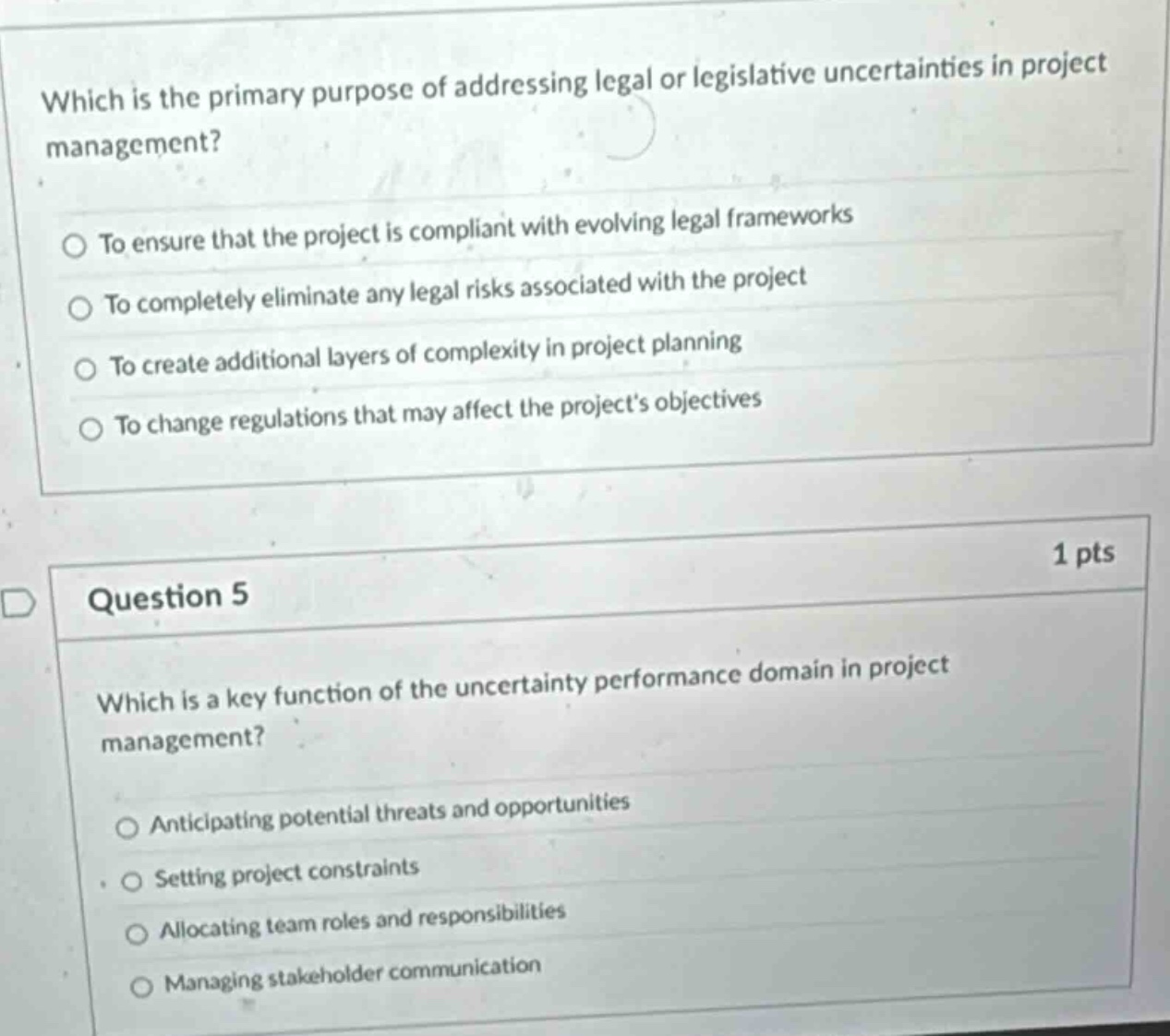 which is the primary purpose of addressing legal or legislative uncerta…