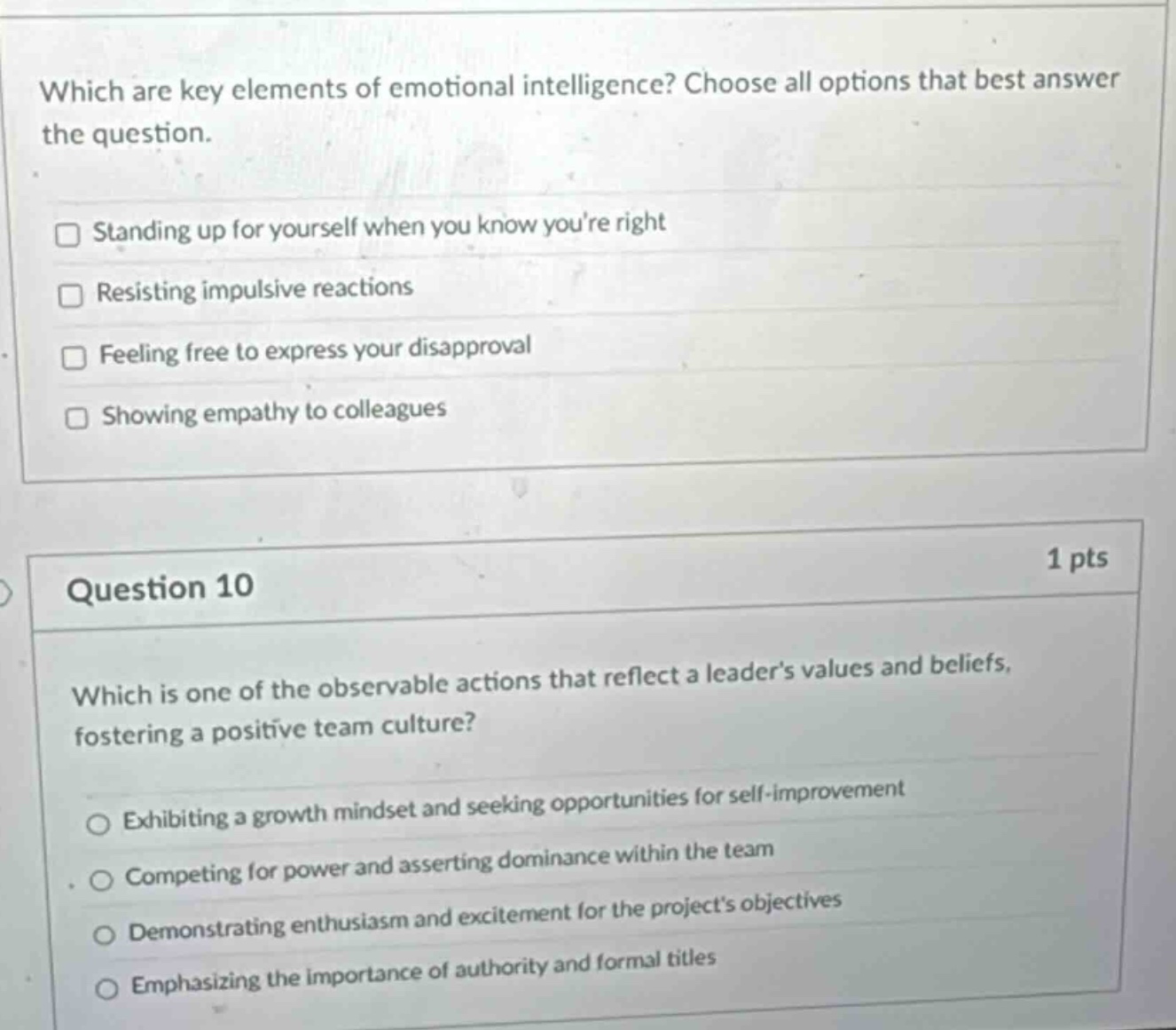 which are key elements of emotional intelligence? choose all options th…