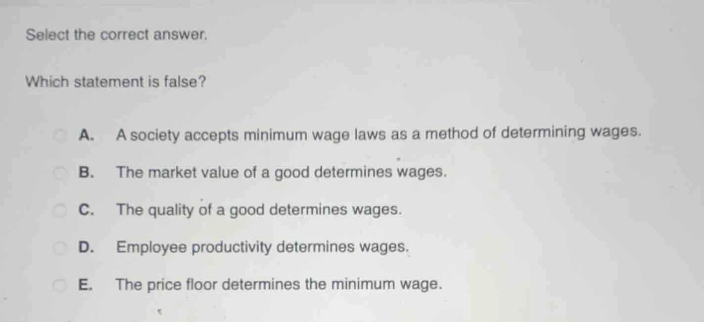 select the correct answer. which statement is false? a. a society accep…