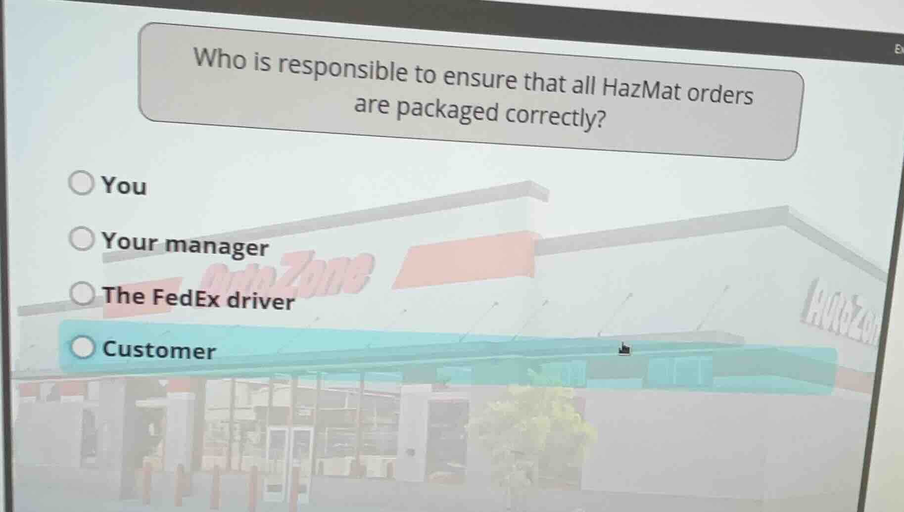 who is responsible to ensure that all hazmat orders are packaged correc…