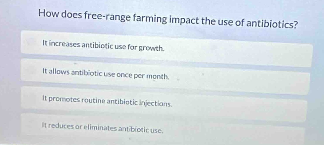 how does free - range farming impact the use of antibiotics? it increas…